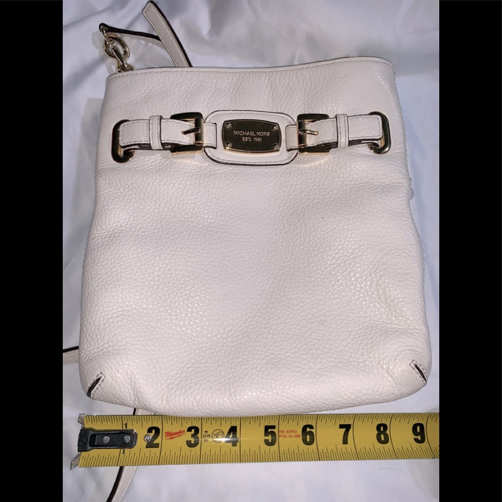 Cream Michel Kors pebble leather crossbody